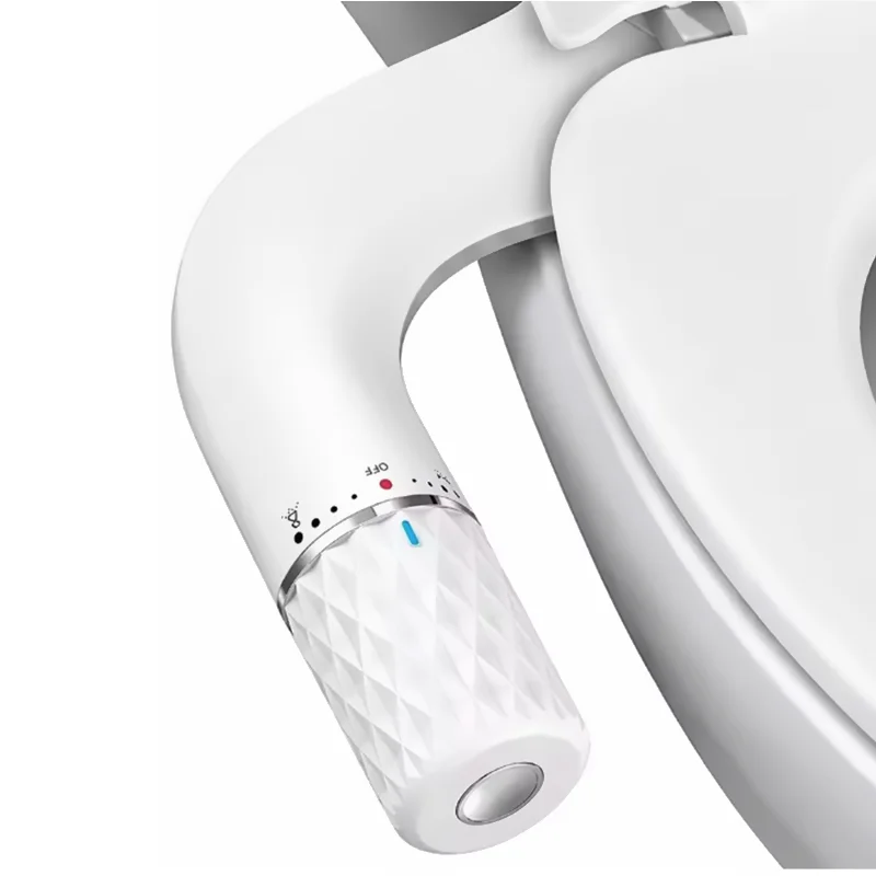 Non-electric bidet attachment installed on a white toilet